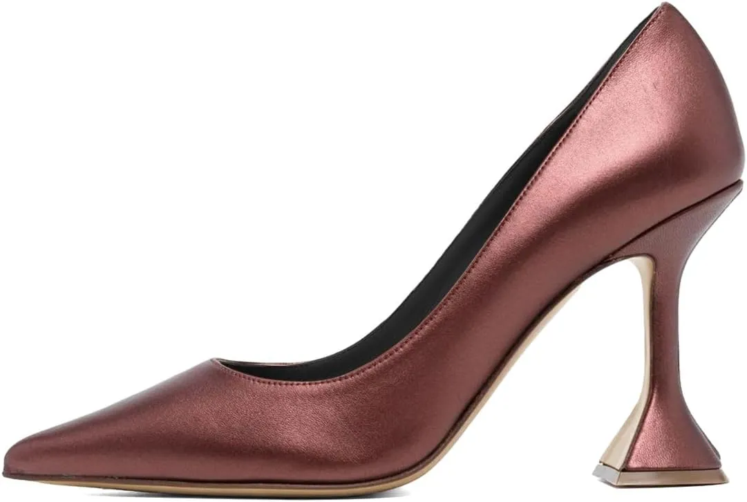 Pazzion Women Fashion Closed Pointed Toe Pumps High Heels Slip On Solid Color Shoes for Casual Walking Dating Outfit Size 4-16 US