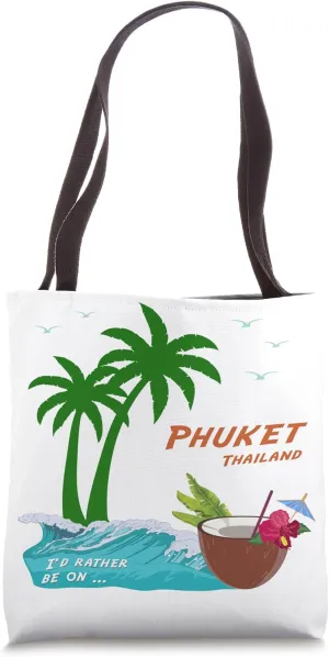 Phuket Thailand Palms Island Beach Souvenir Asia Vacation Tote Bag