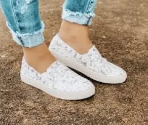 Pine Top White Cowhide Sneaker