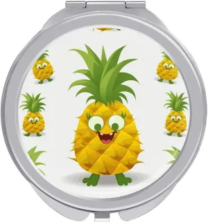 Pineapple Portable Makeup Mirror, Sided Travel Hand Mirror Mini Folding Mirror for Precise Makeup Women Daily Use
