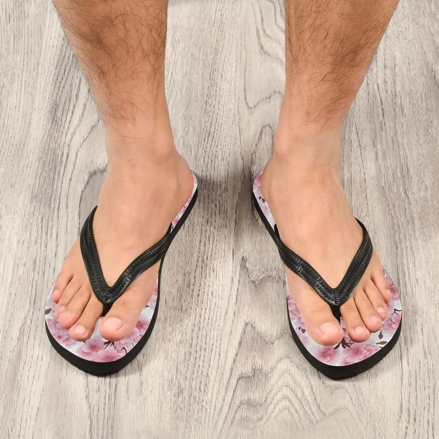 Pink Cherry Flip Flops for Beach Thong Sandals Anti-slip Lightweight Shower Shoes for Summer Travel Swim