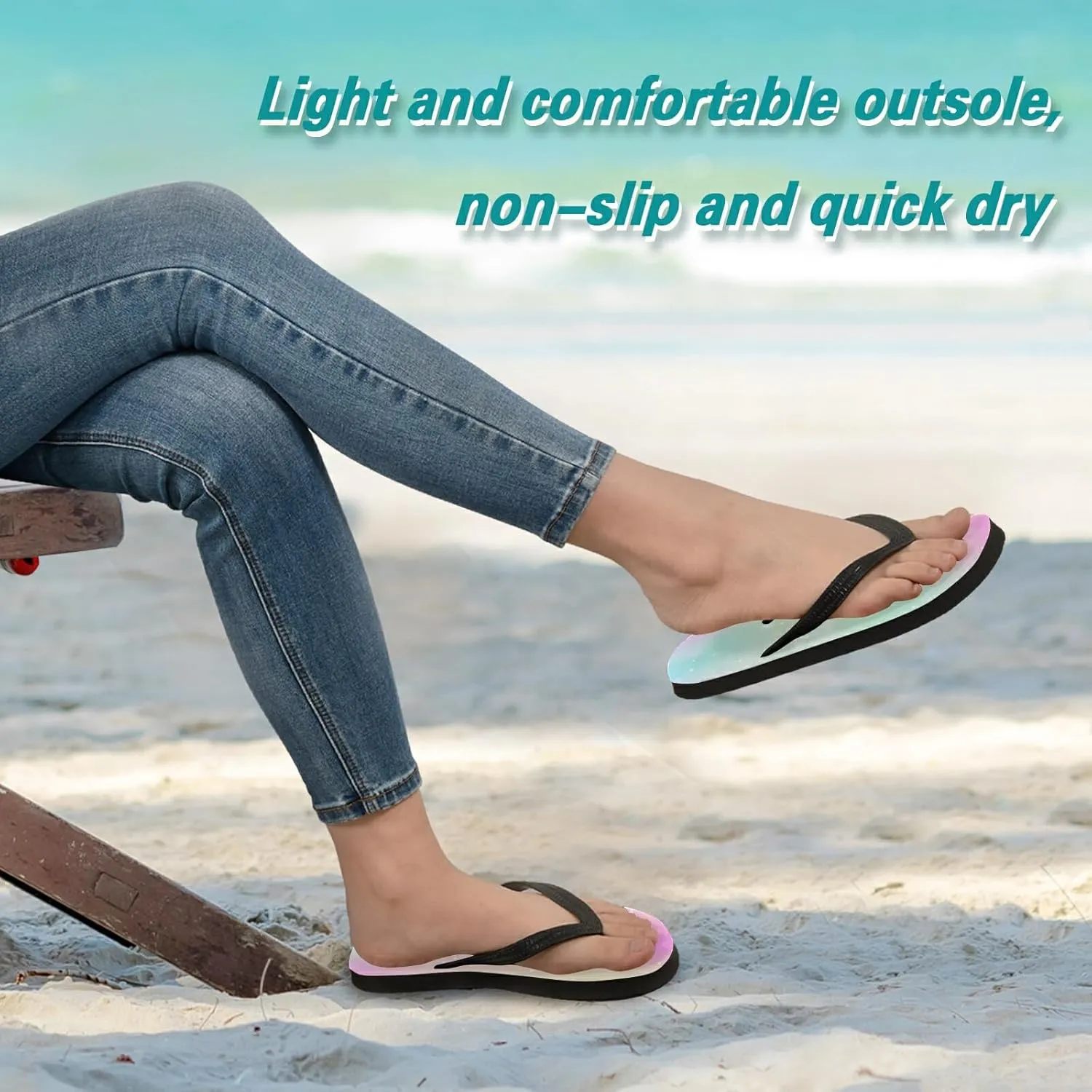 Poeticcity Flip Sandal Men Women Flip Flops for Hotel Spa Home Slippers Bedroom Travel S-XXL