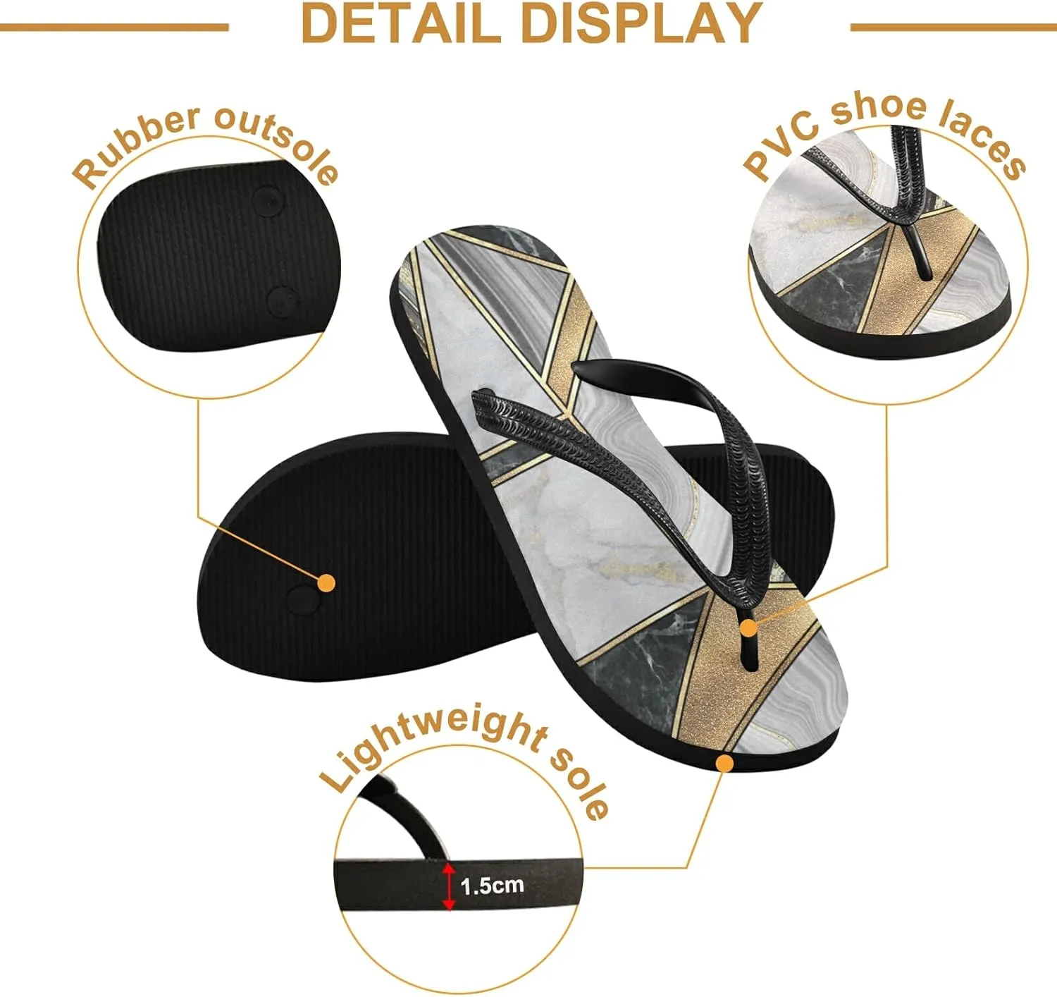 Poeticcity Flip Sandal Men Women Flip Flops for Hotel Spa Home Slippers Bedroom Travel S-XXL
