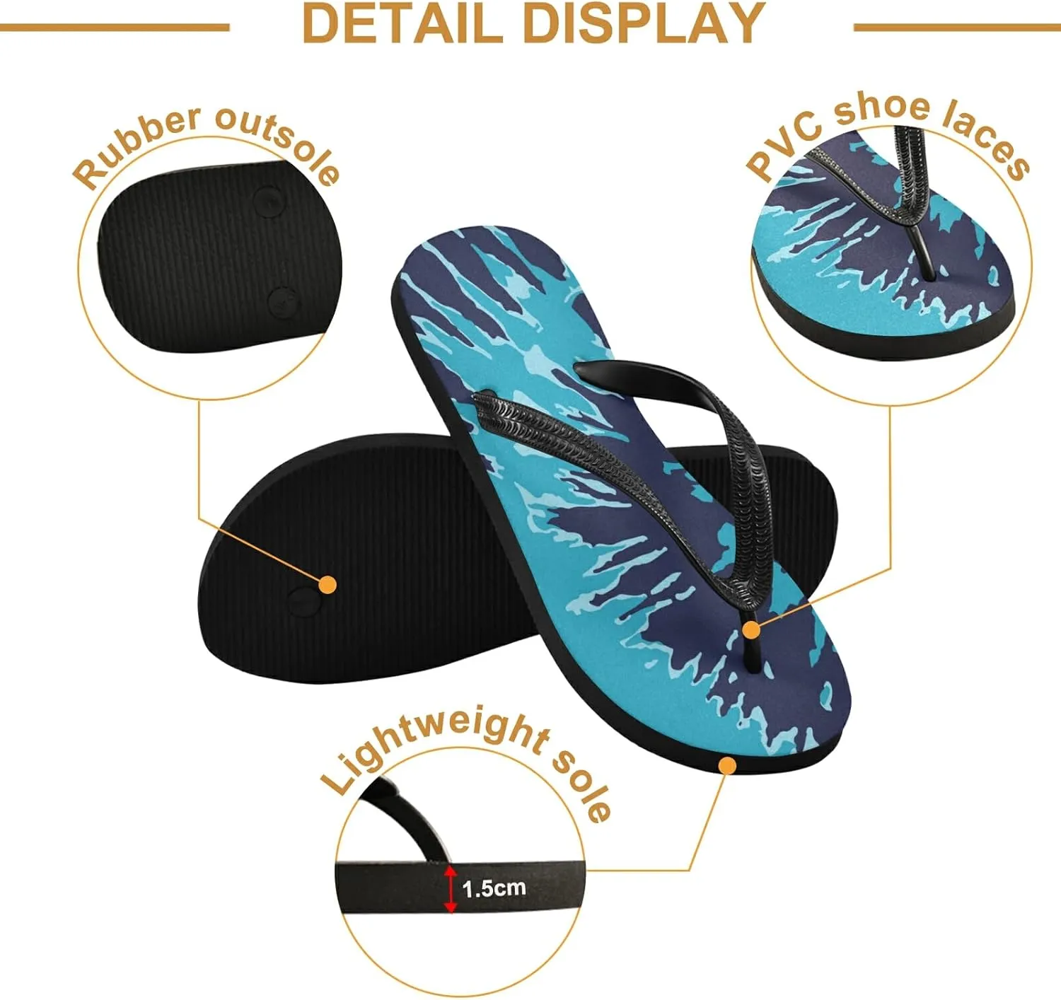 Poeticcity Flip Sandal Men Women Flip Flops for Hotel Spa Home Slippers Bedroom Travel S-XXL