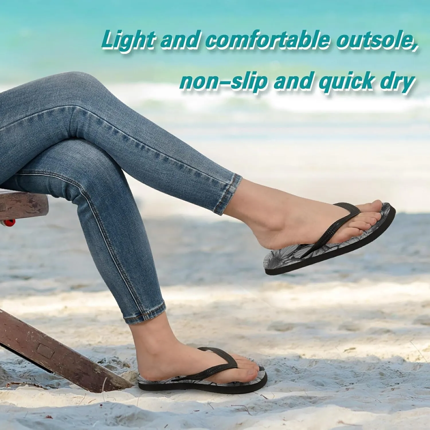 Poeticcity Flip Sandal Men Women Flip Flops for Hotel Spa Home Slippers Bedroom Travel S-XXL