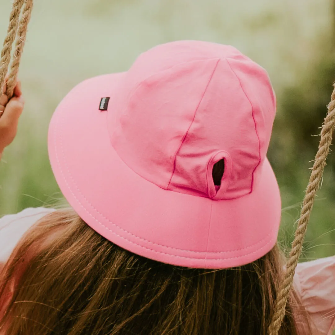 Ponytail Bucket Sun Hat - Baby Pink