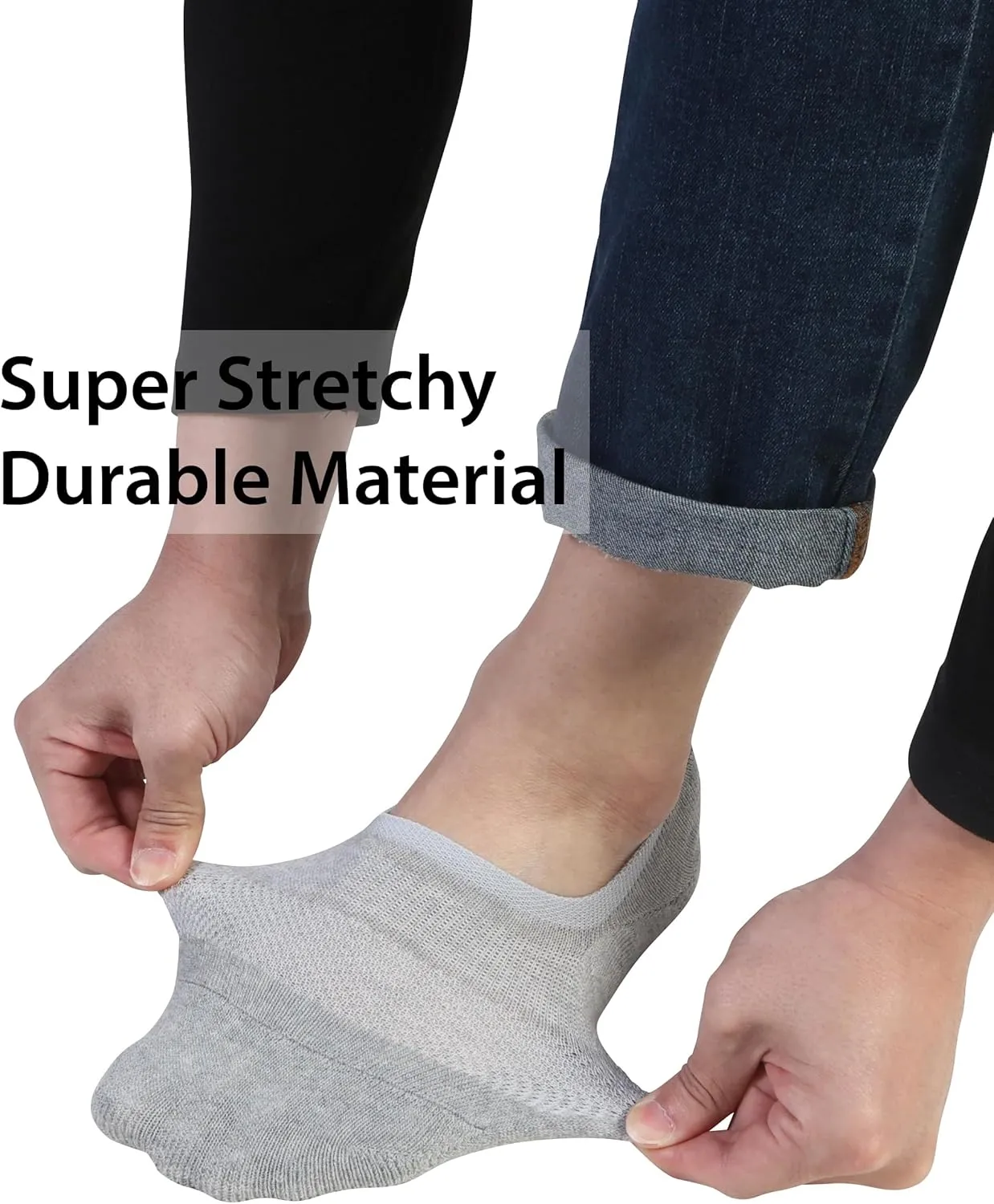 Pro Mountain No Show Socks Wide Toe Box For Health Bunion Unisex Size S to X-Large Cotton Cushion Footies