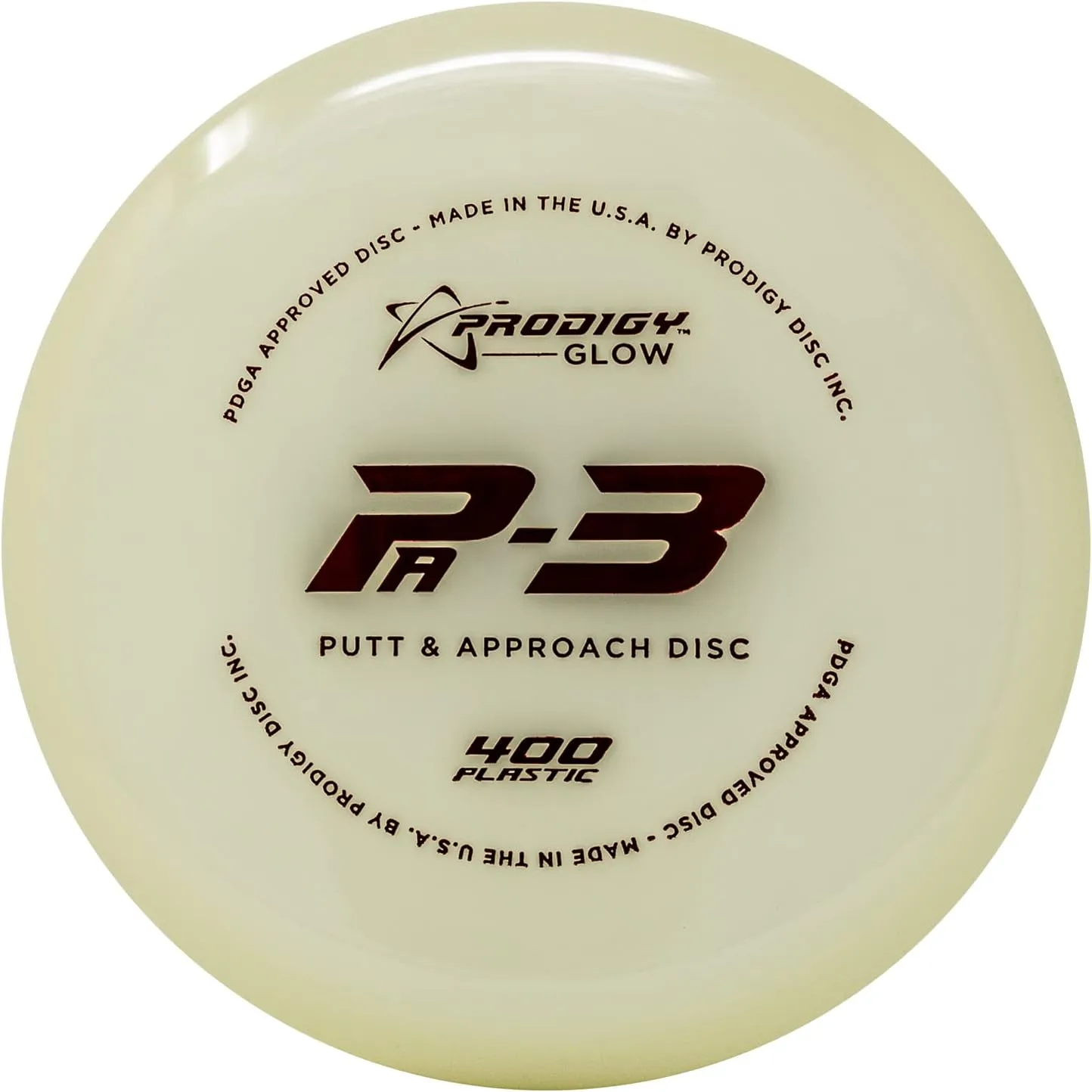 Prodigy Disc 400 Glow PA-3 | Stable Disc Golf Putter | Glow in The Dark Plastic | Great Grip for All Conditions | Perfect Disc Golf Approach Disc | Colors May Vary
