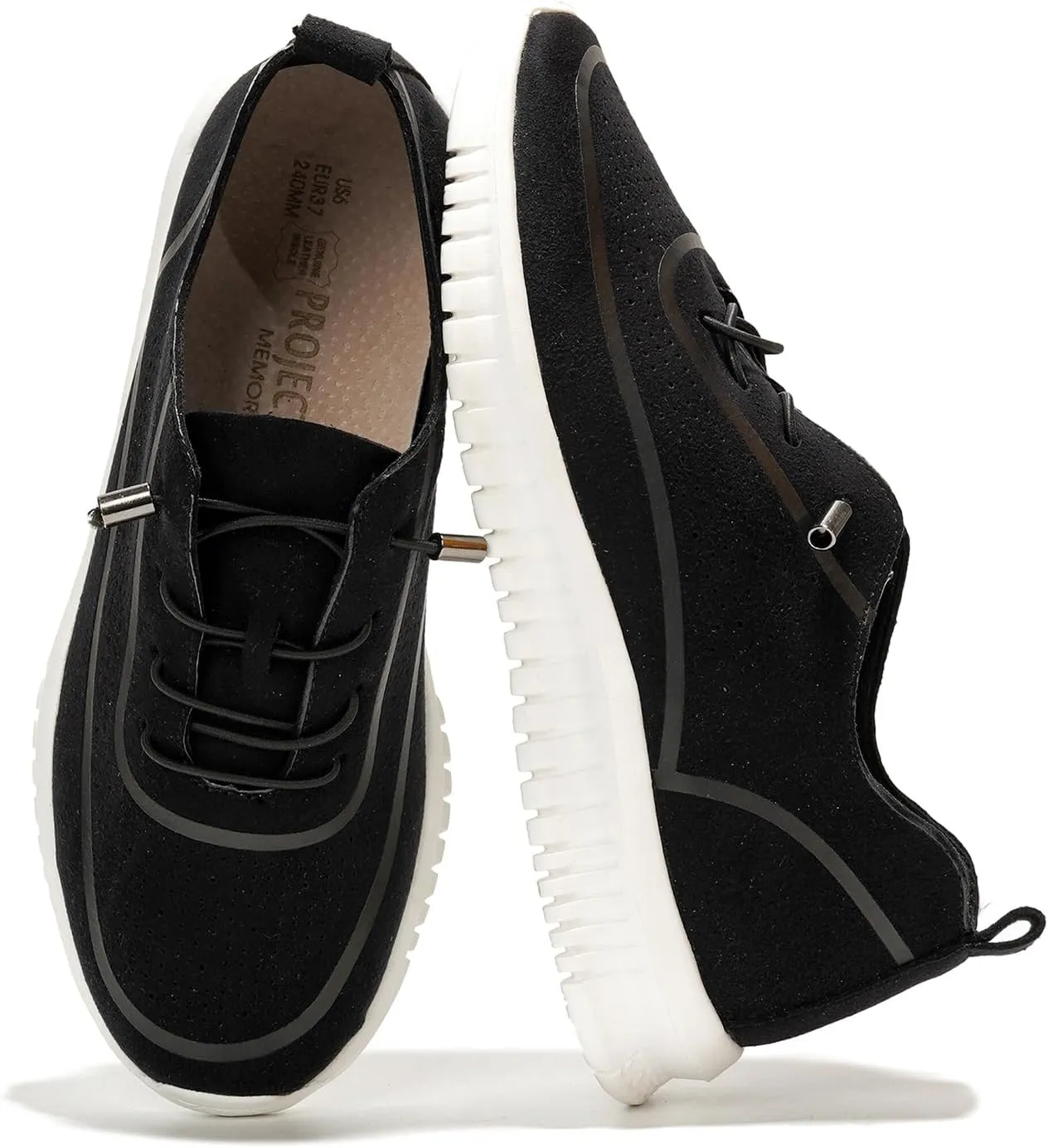 Project Cloud Shoes for Women - Lightweight Sneakers for Women with Leather Insole - Womens Slip on Shoes with Memory Foam - Machine Wash & Sockless Wear Shoes (Daisy)