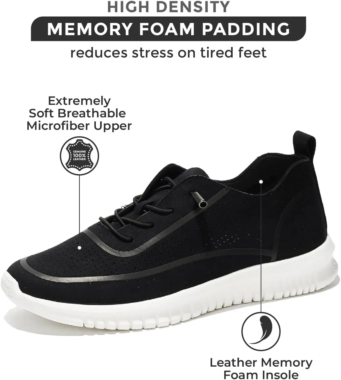 Project Cloud Shoes for Women - Lightweight Sneakers for Women with Leather Insole - Womens Slip on Shoes with Memory Foam - Machine Wash & Sockless Wear Shoes (Daisy)