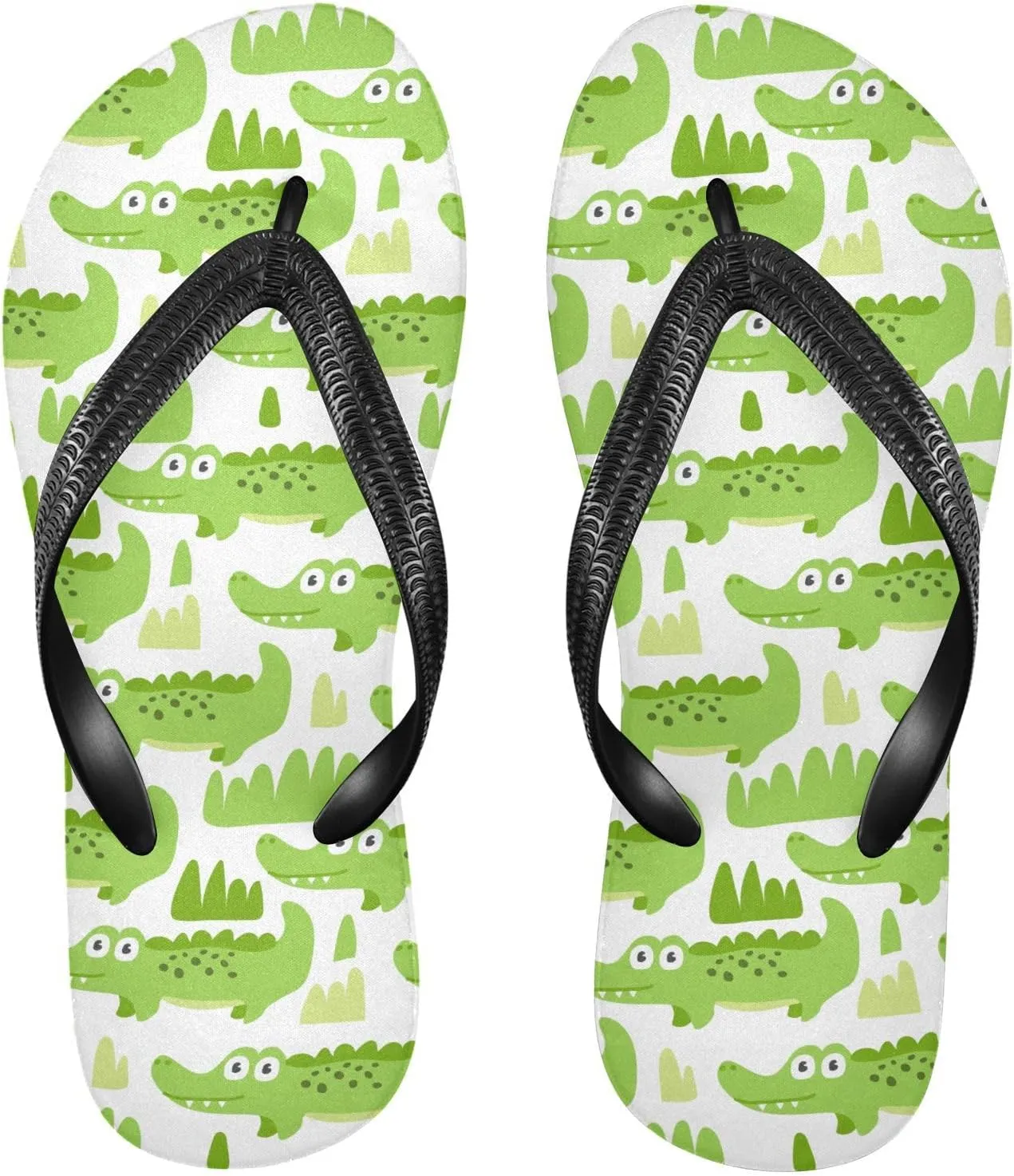 Pug Dog Bone Green Flip Flops for Beach Thong Sandals Anti-slip Lightweight Beach Shoes for Travel Summer Outdoor