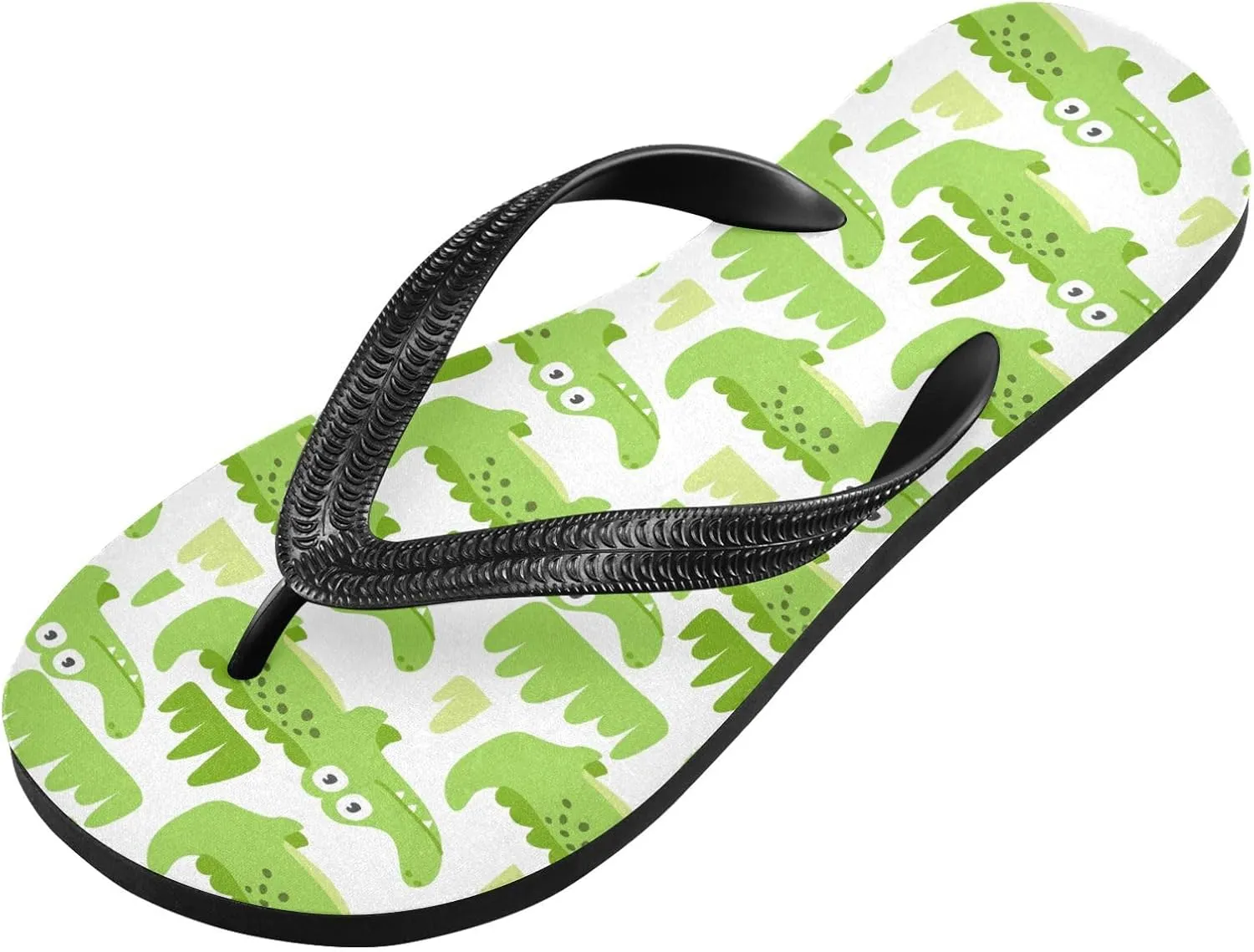 Pug Dog Bone Green Flip Flops for Beach Thong Sandals Anti-slip Lightweight Beach Shoes for Travel Summer Outdoor