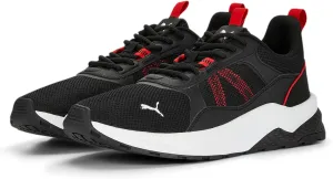 PUMA Anzarun 2.0 Unisex Lifestyle Running-Inspired Sneakers, Black-White-Red, US Big Kid 4