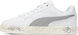 PUMA Caven Sneaker, White-Concrete Gray Black, 3 US Unisex Little Kid