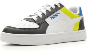 PUMA Caven Sneaker, White-Dark Coal-Lime Smash Team Royal, 4.5 US Unisex Big Kid