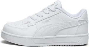 PUMA Caven Sneaker, White Silver Black, 2 US Unisex Little Kid