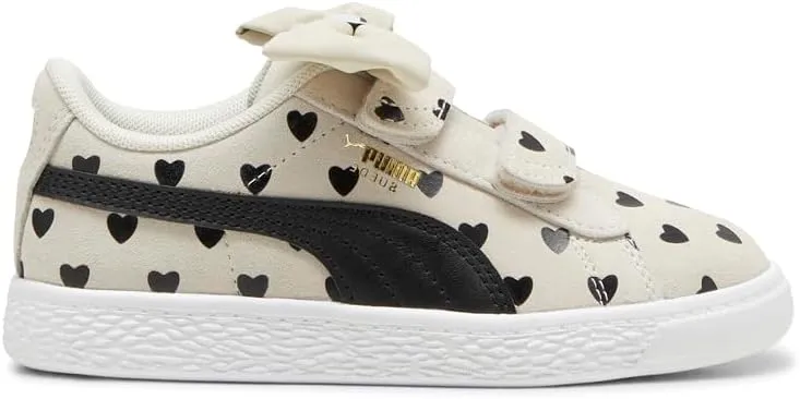 PUMA Kids Girls Suede Classic Lf Re-Bow V Slip On Sneakers Shoes Casual - White - Size 3.5 M