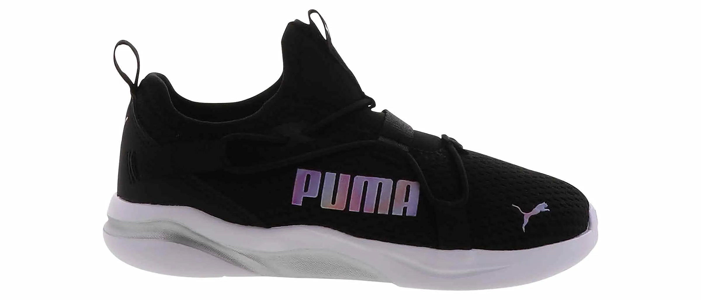 PUMA Softride Rift Slip-On Prismatic (Toddler) Black Silver 5 Toddler M