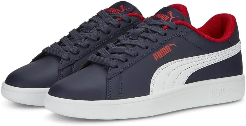PUMA Unisex-Child Shoes Smash Sneaker, Peacoat White, 5 US Big Kid