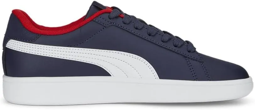 PUMA Unisex-Child Shoes Smash Sneaker, Peacoat White, 5 US Big Kid