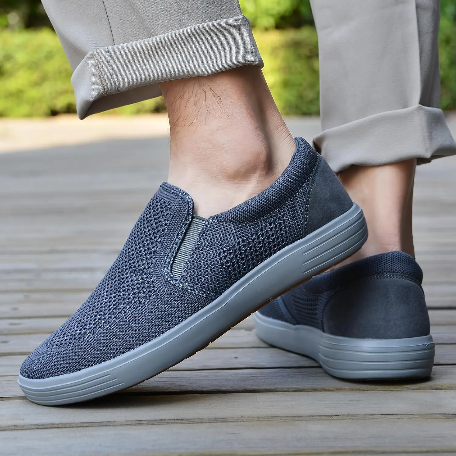 Puxowe Men's Casual Slip On Walking Shoes Mesh Comfortable Loafer