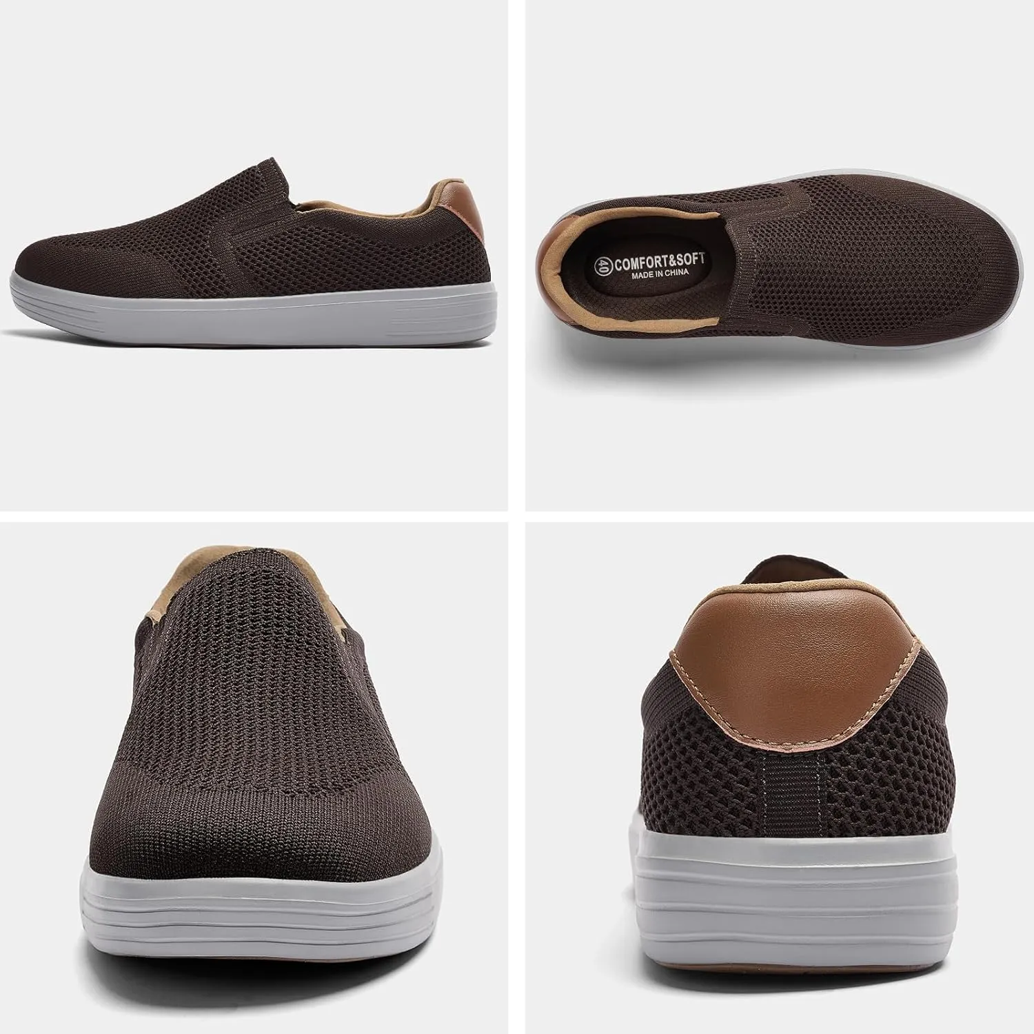 Puxowe Men's Casual Slip On Walking Shoes Mesh Comfortable Loafer