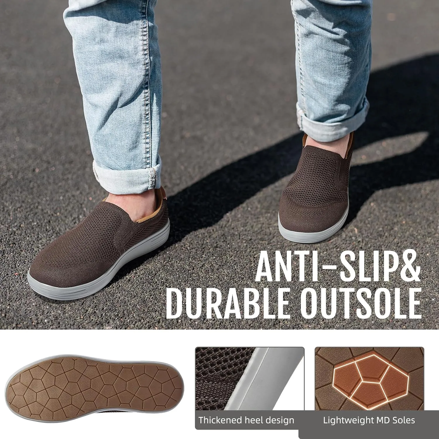 Puxowe Men's Casual Slip On Walking Shoes Mesh Comfortable Loafer