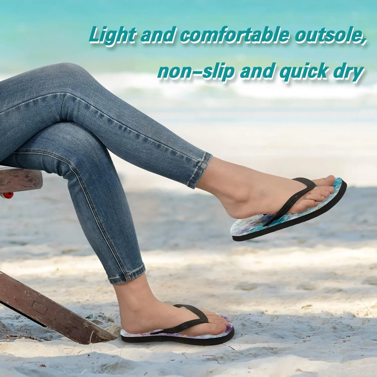 Quartz Marble Texture Womens Flip Flops Natural Stone Veins Summer Beach Sandals Casual Thong Slippers Comfortable Shower Slippers Non Slip Water Sandals shoes XL