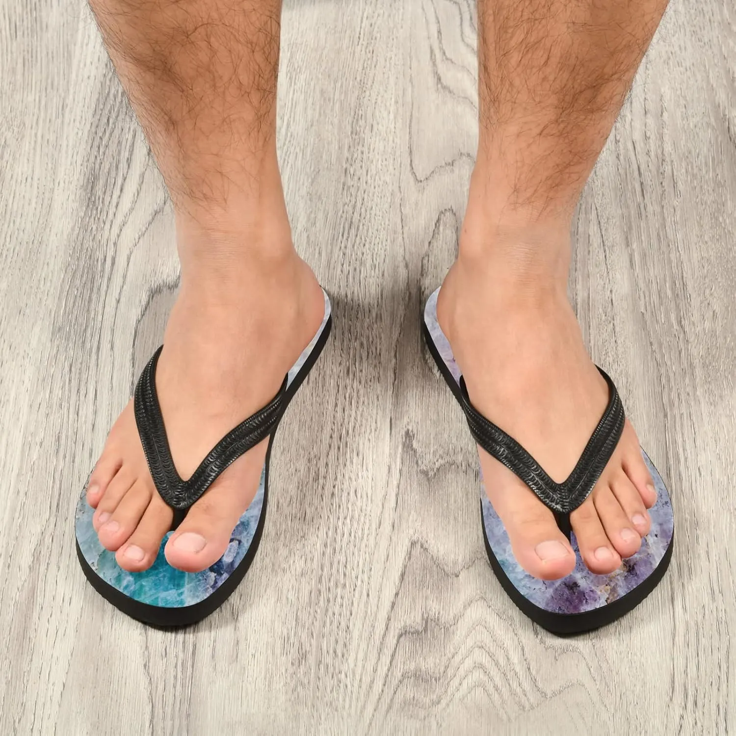 Quartz Marble Texture Womens Flip Flops Natural Stone Veins Summer Beach Sandals Casual Thong Slippers Comfortable Shower Slippers Non Slip Water Sandals shoes XL