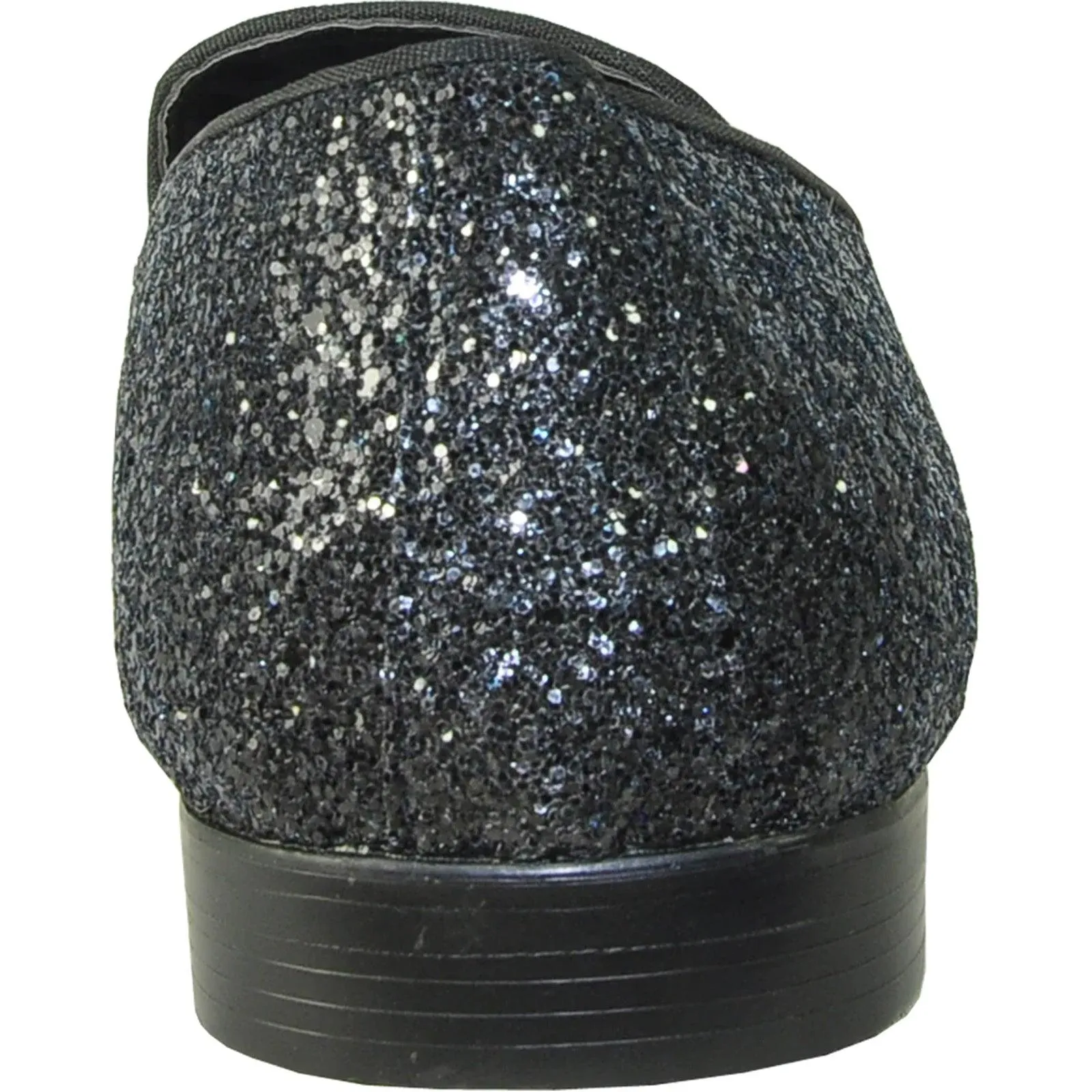 "Black Glitter Sequin Tuxedo Loafers by Bravo: Stylish Menswear for Your Prom Night"