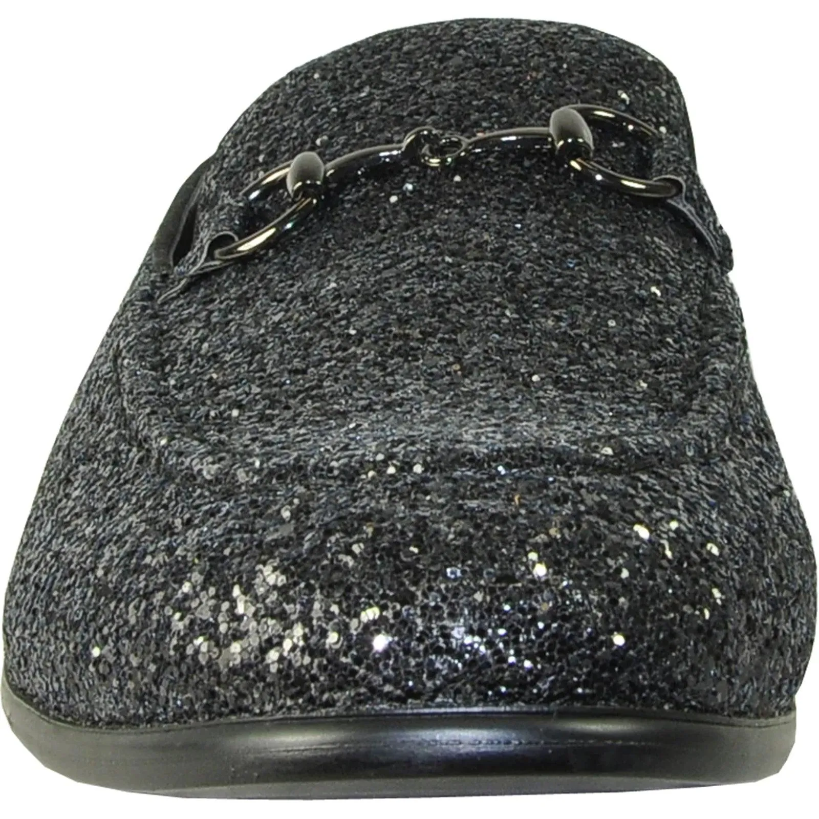 "Black Glitter Sequin Tuxedo Loafers by Bravo: Stylish Menswear for Your Prom Night"