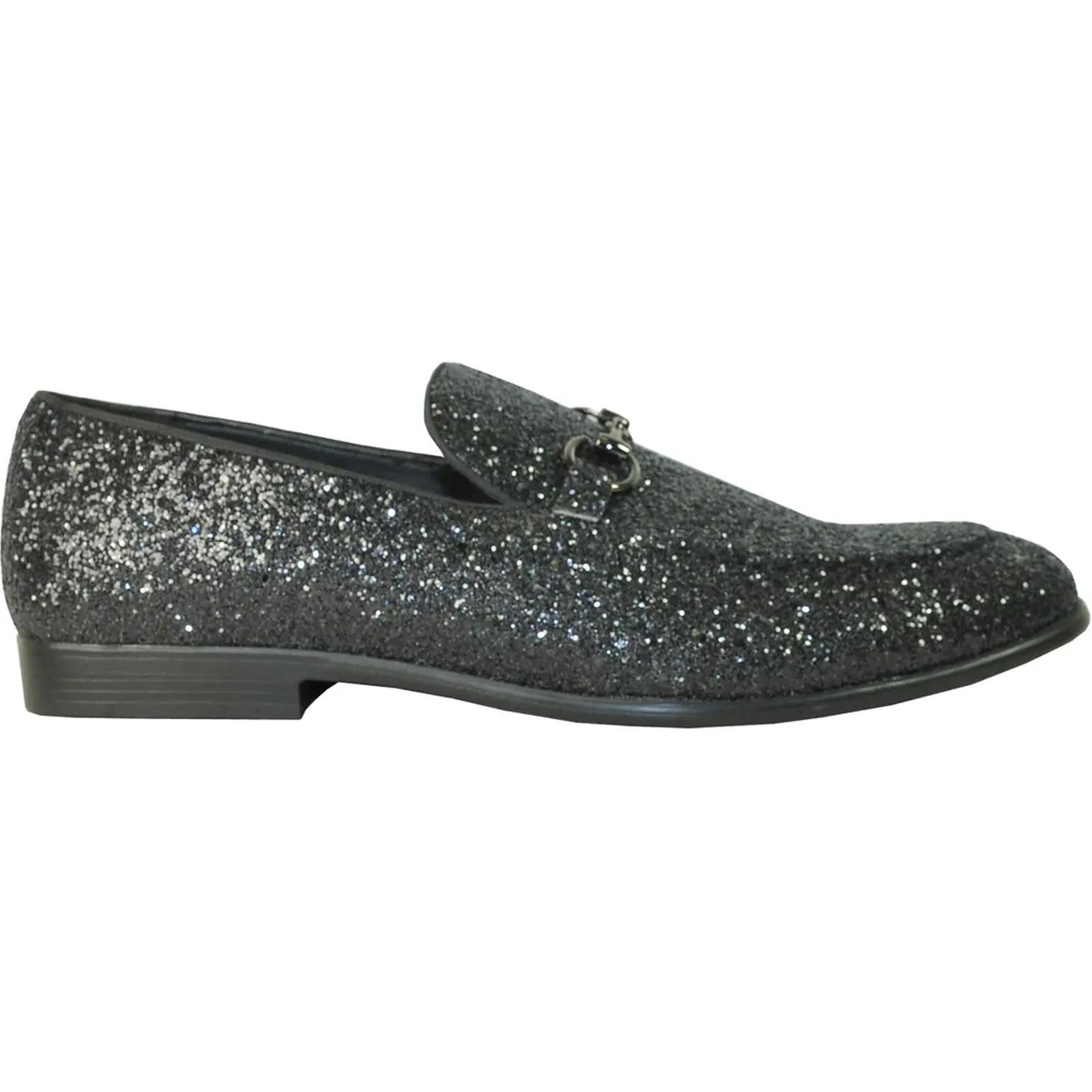 "Black Glitter Sequin Tuxedo Loafers by Bravo: Stylish Menswear for Your Prom Night"