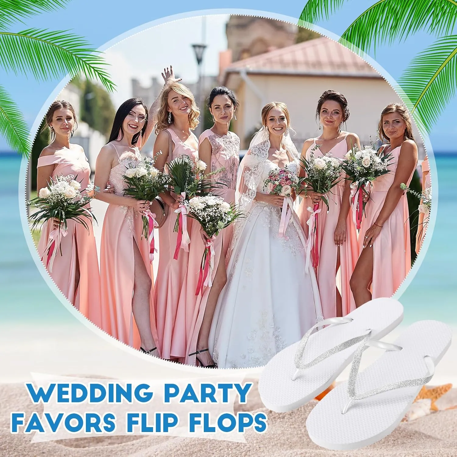 Ramede 24 Pairs Flip Flops Bulk Soft Wedding Sandals Hotel Spa Wedding Slippers for Guest Pool Shower Party Reception