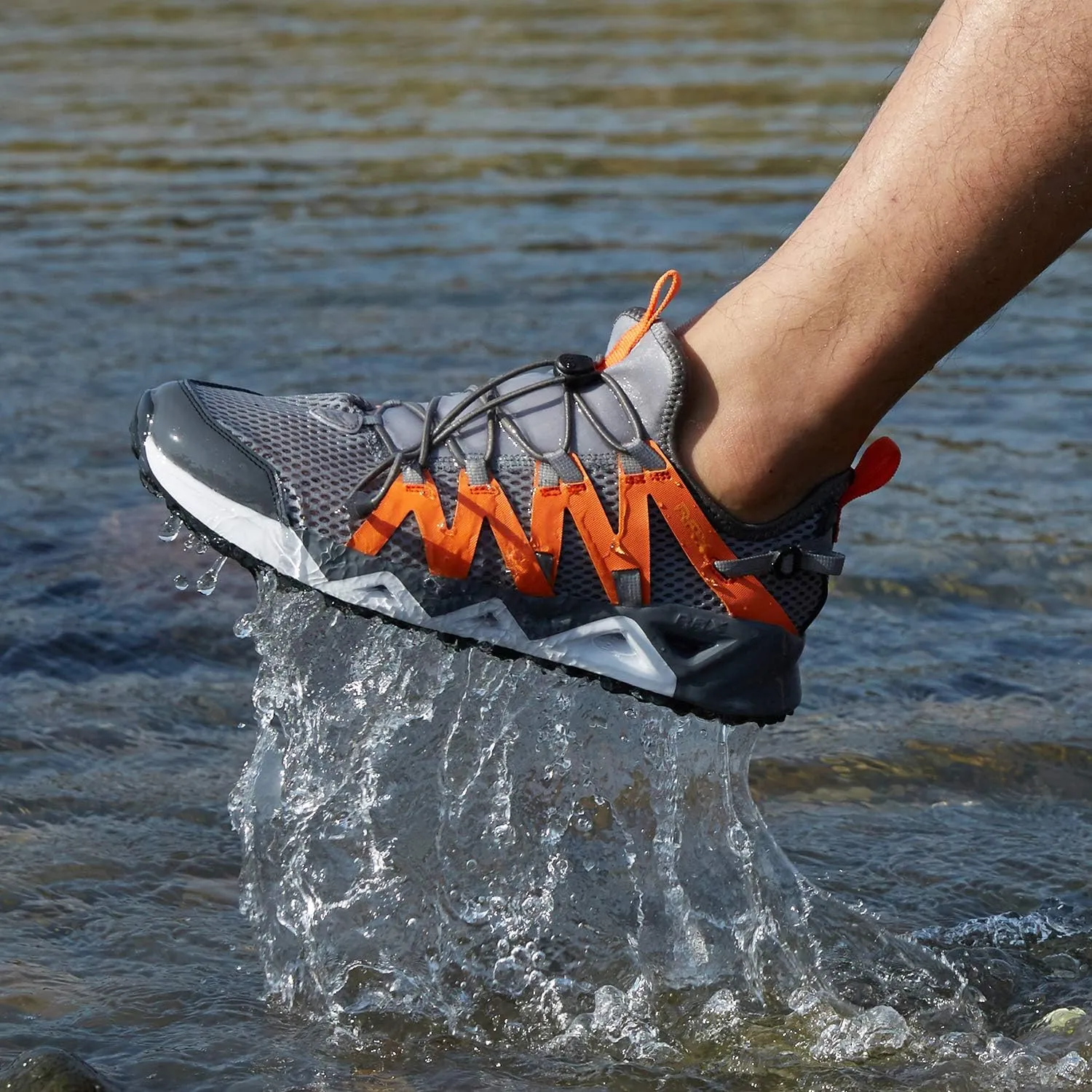 RAX Men's Quick Drying Slip-Resistent Aqua Water Hiking Shoes