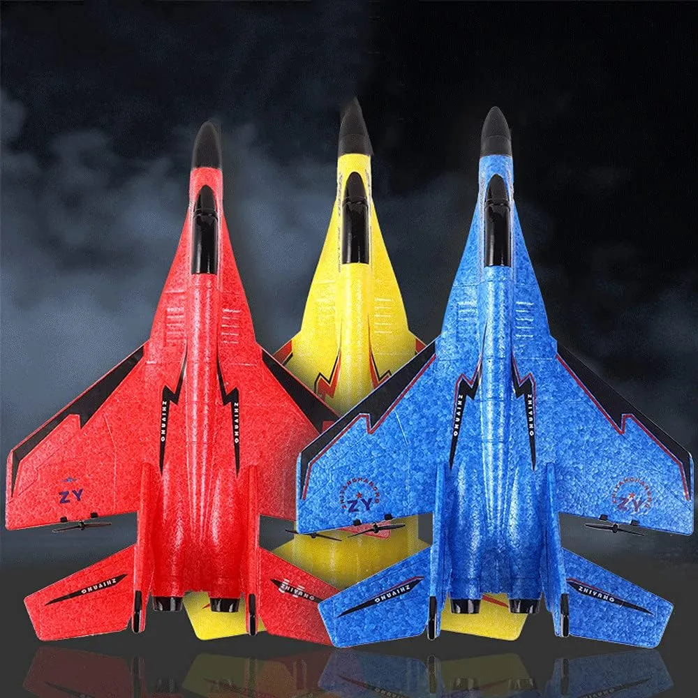 RC Drone,2.4G Rc Fighter Glider,RC Airplane with Smart Gyroscope and Colorful Night Light,EPP Plane Model Anti-Collision and Anti-Fall Aircraft Toy,Gift for Kids