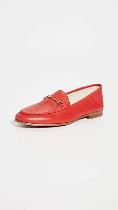 Red Season clearance Bright Sam Exceptional value Pointed Loafer On Toe Loraine Classic Almond Open Slip Edelman
