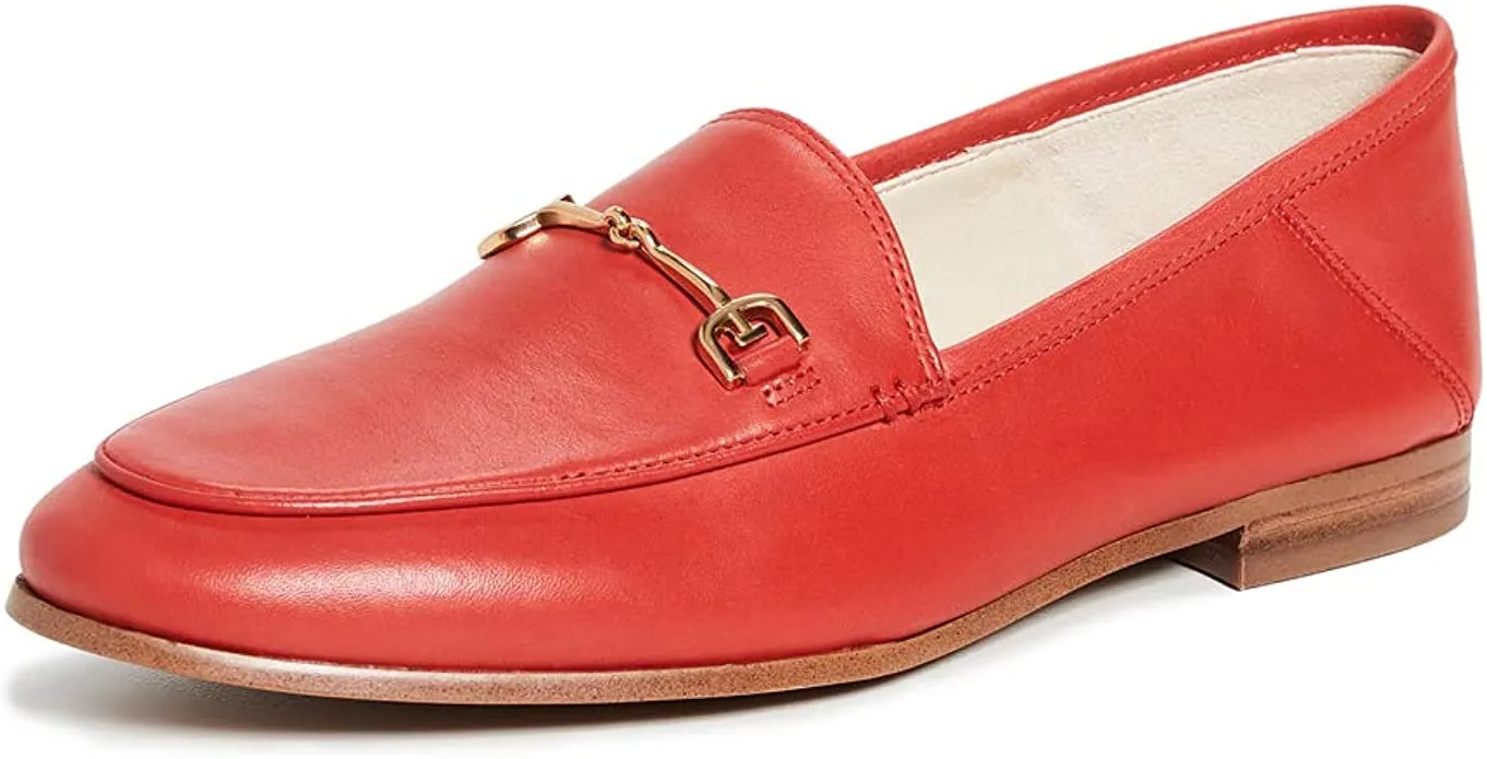 Red Season clearance Bright Sam Exceptional value Pointed Loafer On Toe Loraine Classic Almond Open Slip Edelman