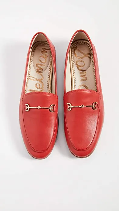 Red Season clearance Bright Sam Exceptional value Pointed Loafer On Toe Loraine Classic Almond Open Slip Edelman