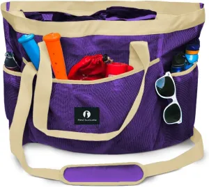 Red Suricata Mesh Beach Bag with Zipper - Extra Large Beach Tote Bag – Pool Bag