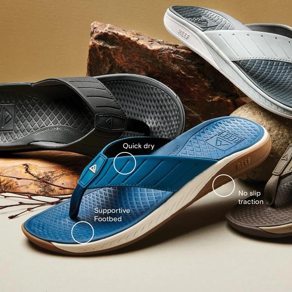 REEF Deckhand Men's Water Friendly Flip Flop, Boat Friendly, No Slip Traction, Quick Dry