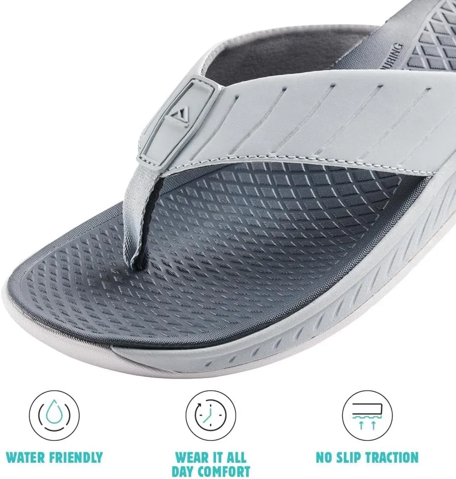 REEF Deckhand Men's Water Friendly Flip Flop, Boat Friendly, No Slip Traction, Quick Dry