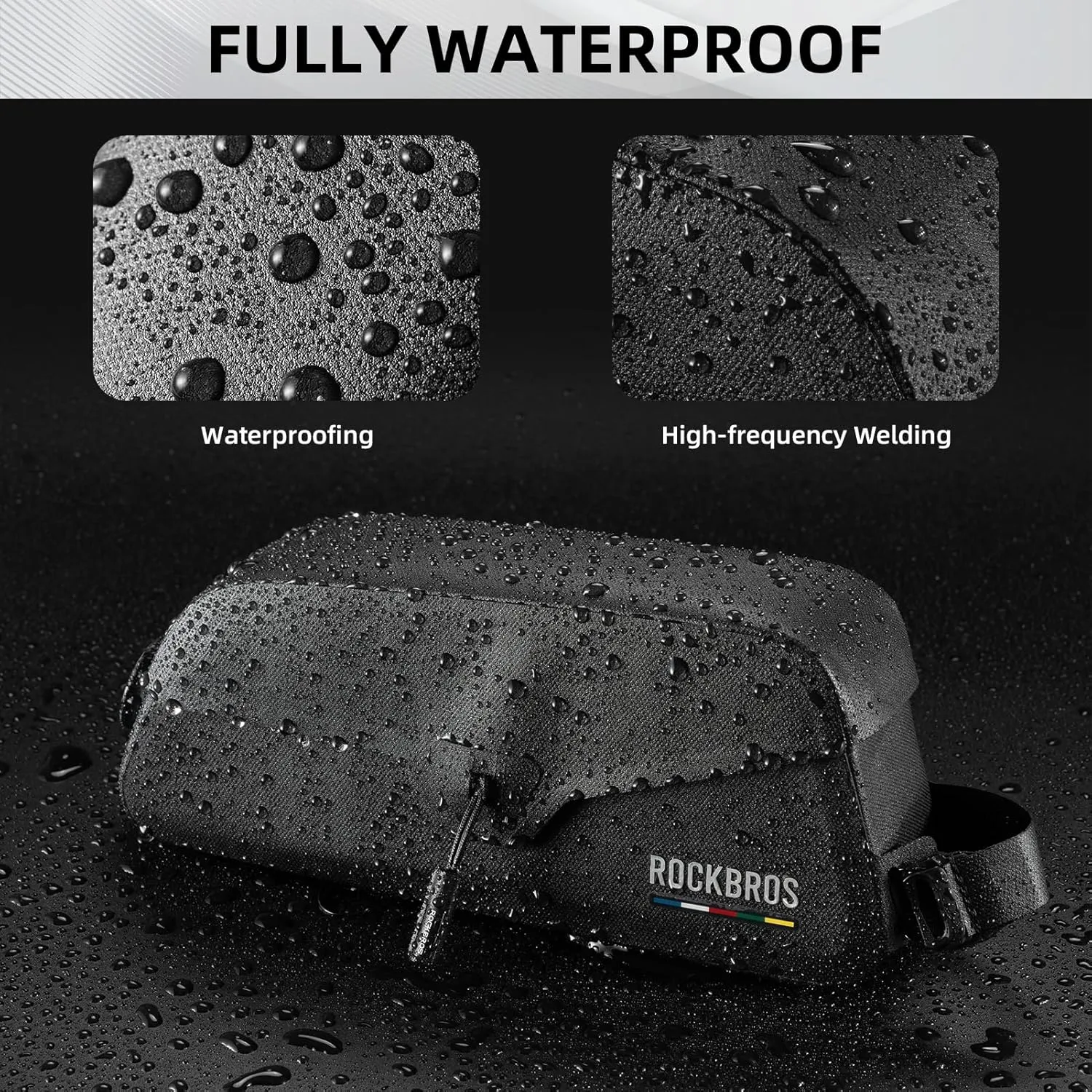 ROCKBROS bike frame bag with Magnetic Flap bike top tube bag Waterproof Cycling Pouch Tools Storage Bag for mountain Road bike