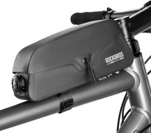 ROCKBROS bike frame bag with Magnetic Flap bike top tube bag Waterproof Cycling Pouch Tools Storage Bag for mountain Road bike