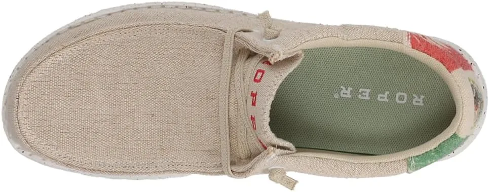 ROPER Mens Hang Loose Mexico Flag Slip On Casual Shoes - Beige