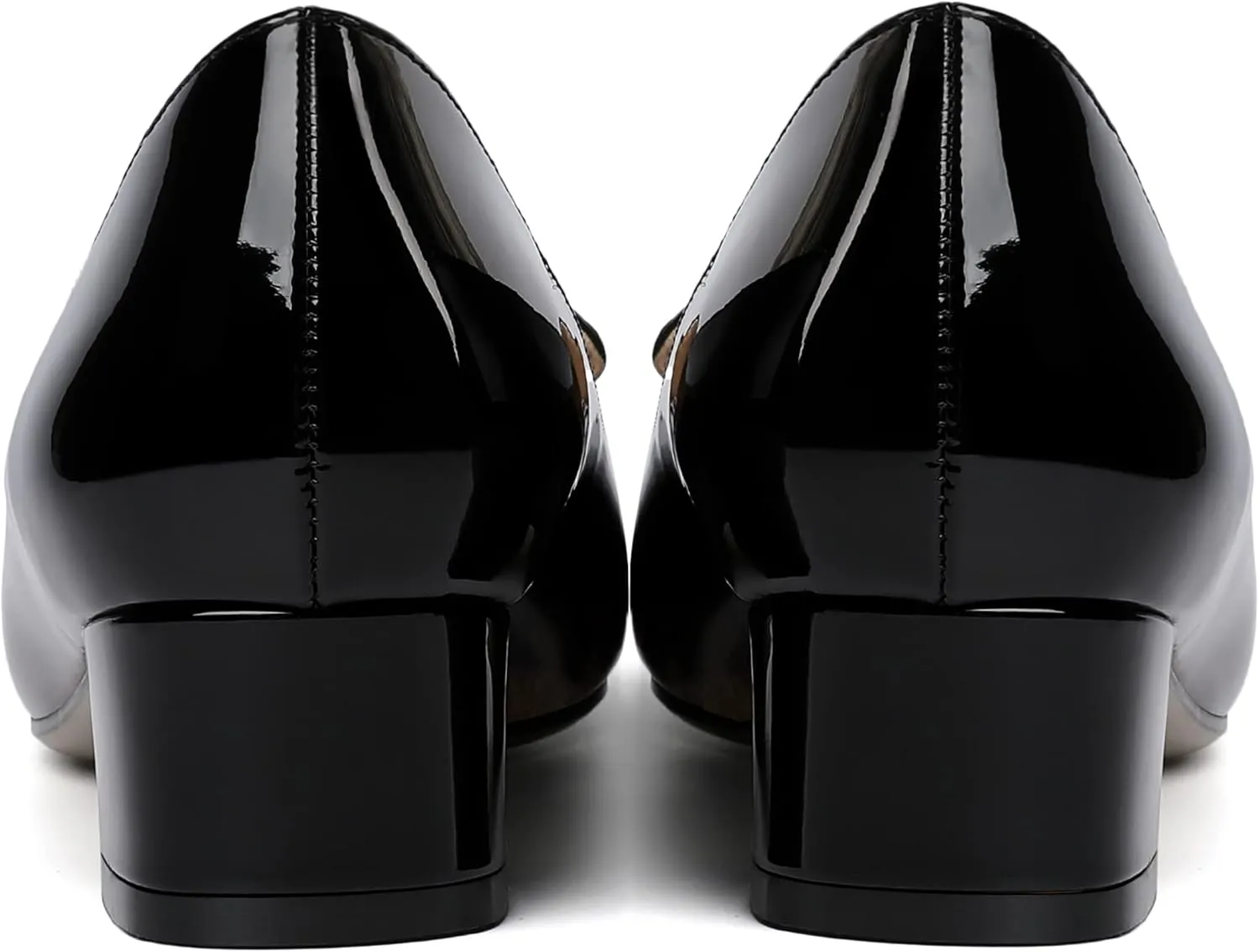 ROSERWISH Womens Slip On Patent Pointed Toe Casual Fashion Work Chunky Low Heel Pumps Shoes 1.5 Inch