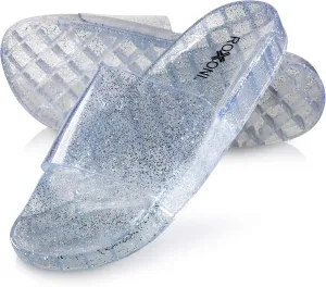 Roxoni Women's Summer Flip Flop Open Toe Jelly Glitter Slide Sandal Slippers