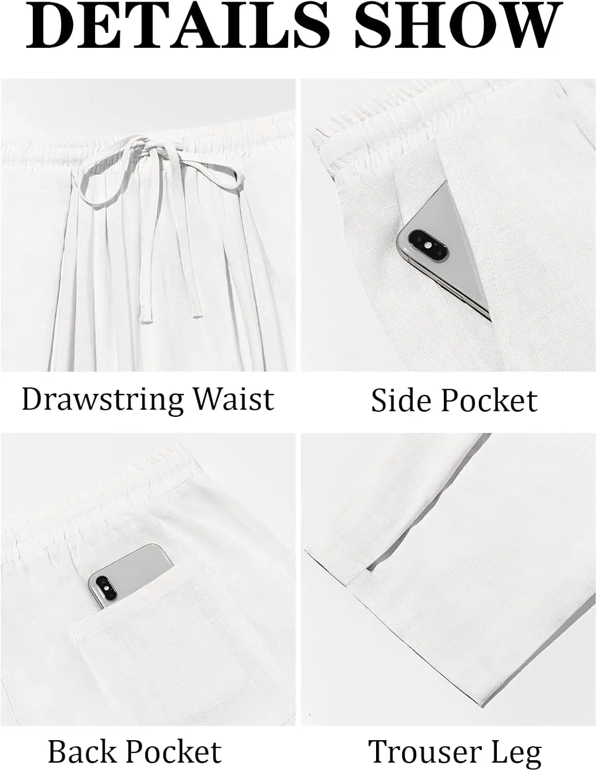 Runcati Mens Casual Harem Pants Drawstring Elastic Waist Cotton Cropped Trousers Yoga Beach Lightweight Pants