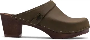 Sandgrens Handmade Swedish Wood Clogs for Women, High Heel Mule | Dublin
