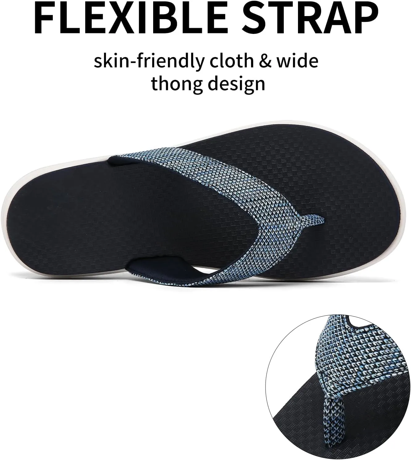 Scecocrs Women Comfortable Flip Flops, Memory Foam Non-Slip Thong Sandals Lightweight