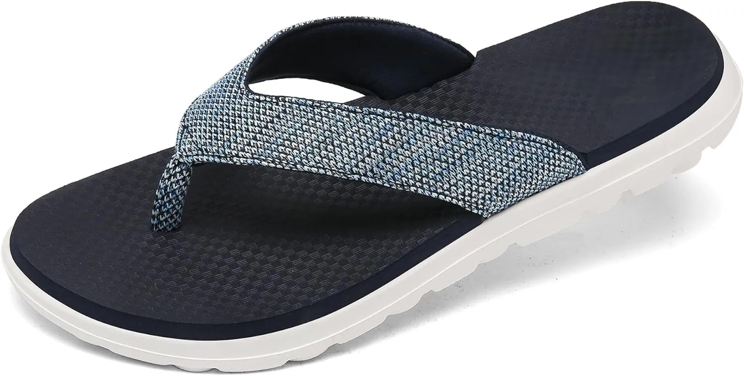 Scecocrs Women Comfortable Flip Flops, Memory Foam Non-Slip Thong Sandals Lightweight